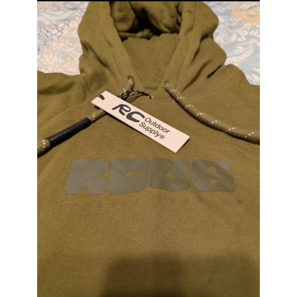 NWT RC Outdoor Supply PacSun Men's Small Olive Green RCOS Logo Pullover Hoodie